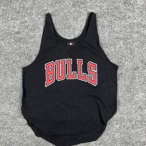 NBA Bulls Tank Top Womens M Black Sleeveless Athletic Basketball Jersey Style